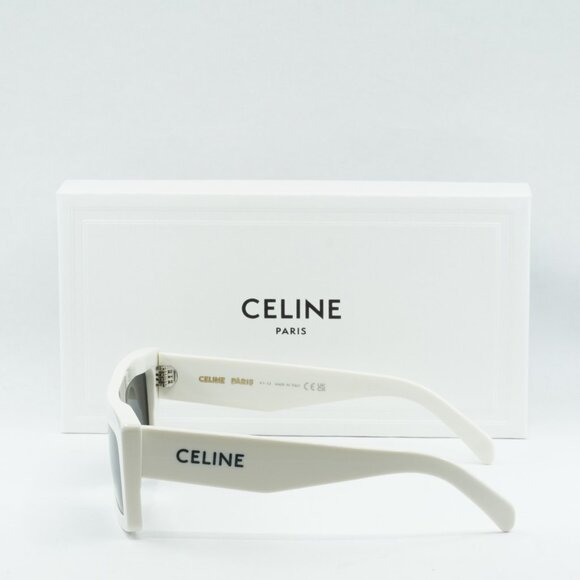 🕶️ New Celine CL40214U 25A Sunglasses - Ivory Frame, Smoke Lenses - Picture 9 of 11